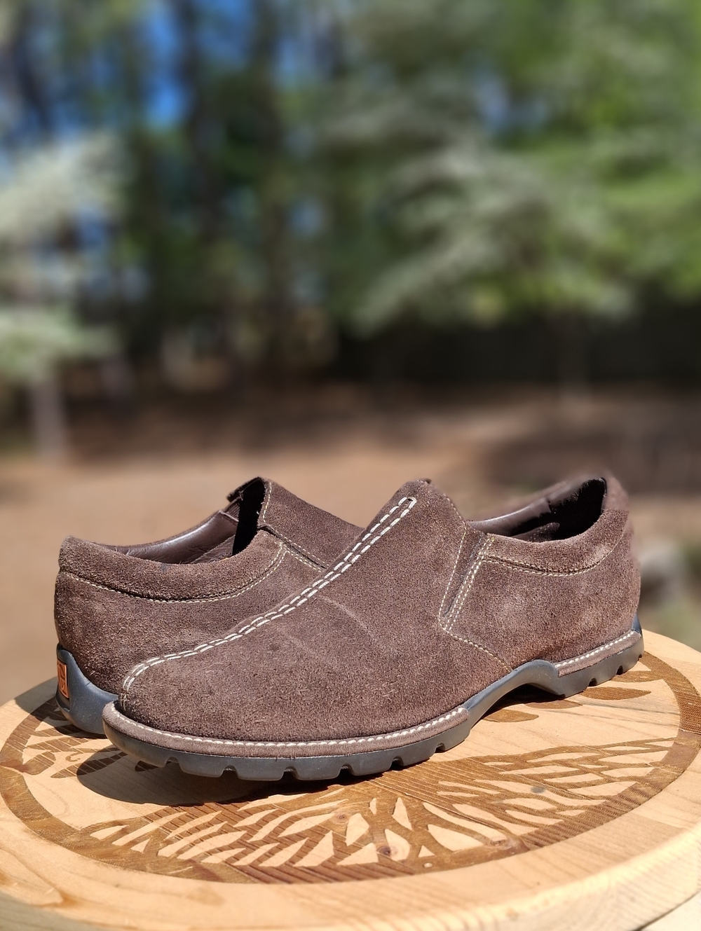 Women's Cole Haan Neysa Brown Suede Waterproof Slip-On Lug Sole Loafers Size 9